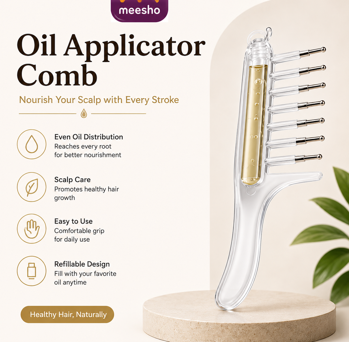Oil Applicator Comb – Easy, Mess-Free Hair Oil Application