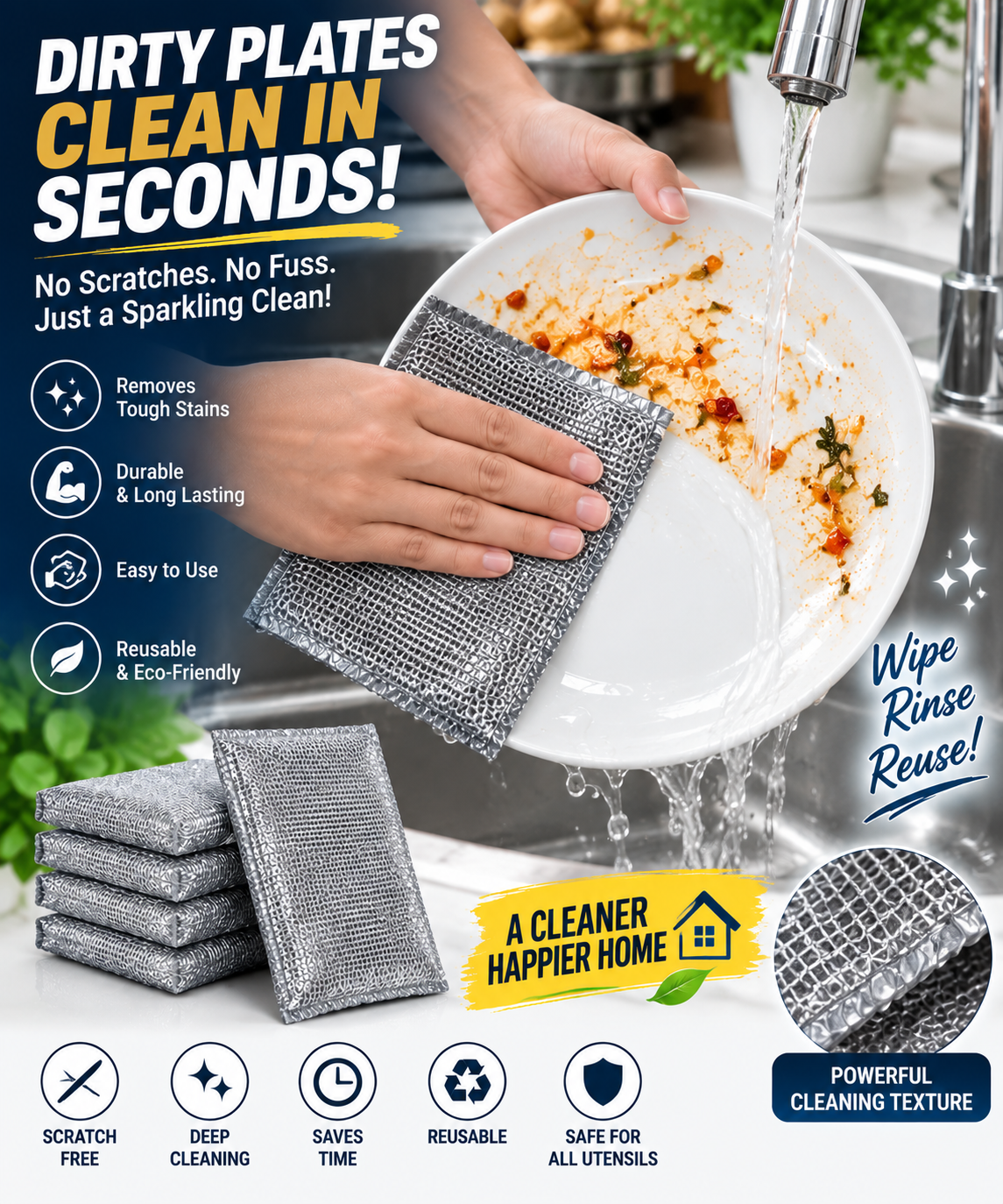 Tough Stain Killer Scrub Cloth – Destroy Grease & Grime with Less Effort!