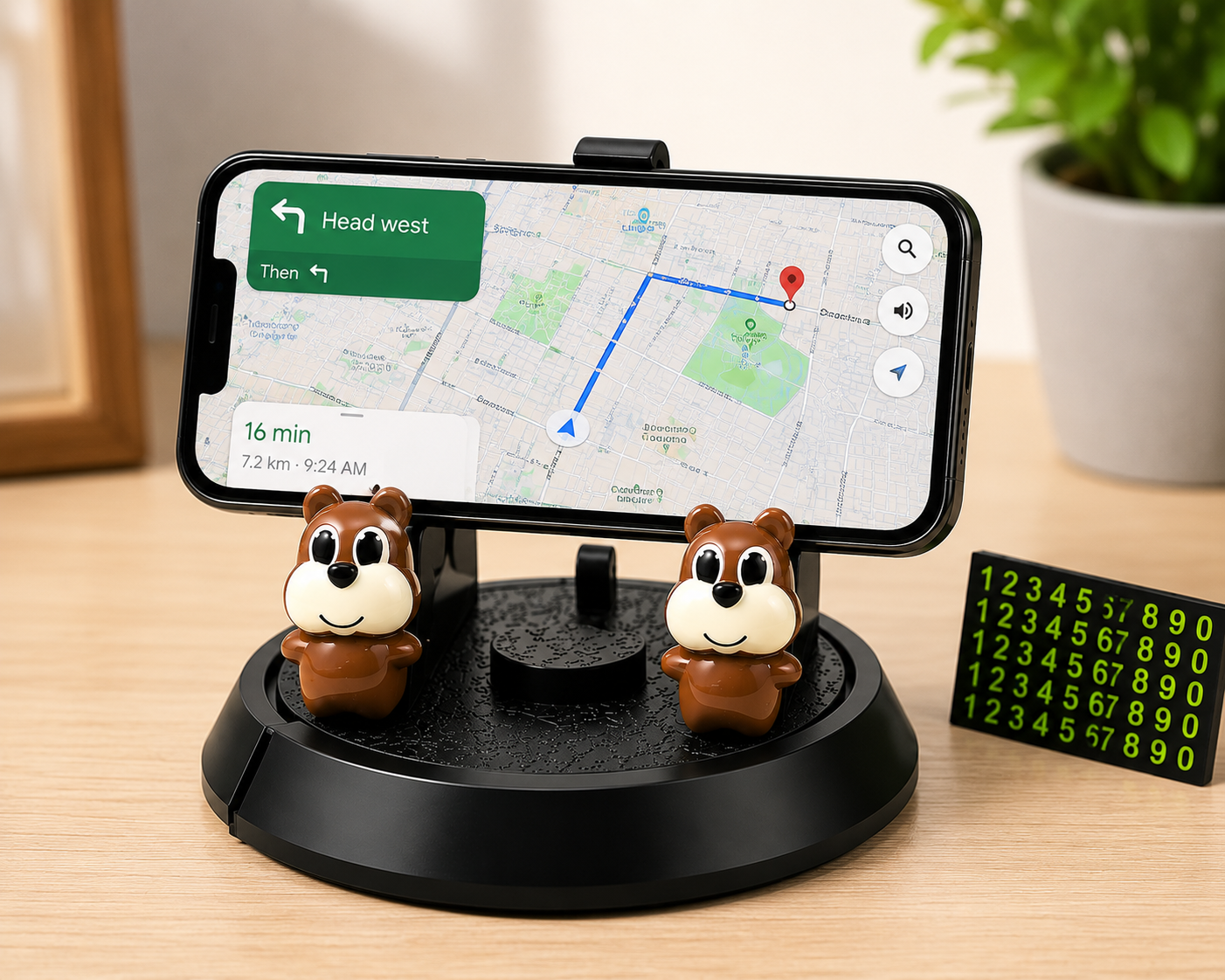 360° Rotating Mobile Phone Holder Stand – Universal Dashboard & Desk Phone Stand with Anti-Slip Base