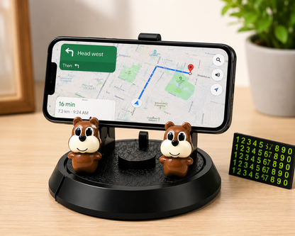 360° Rotating Mobile Phone Holder Stand – Universal Dashboard &amp; Desk Phone Stand with Anti-Slip Base