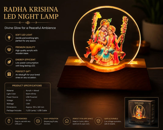 Illuminate Your Space with Divine Grace – Radha Krishna LED Night Lamp