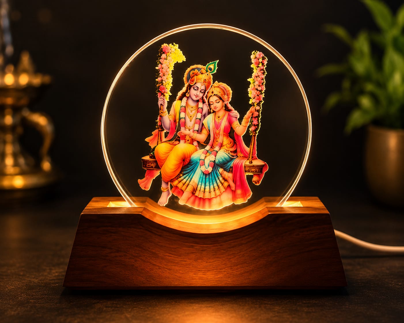 Illuminate Your Space with Divine Grace – Radha Krishna LED Night Lamp